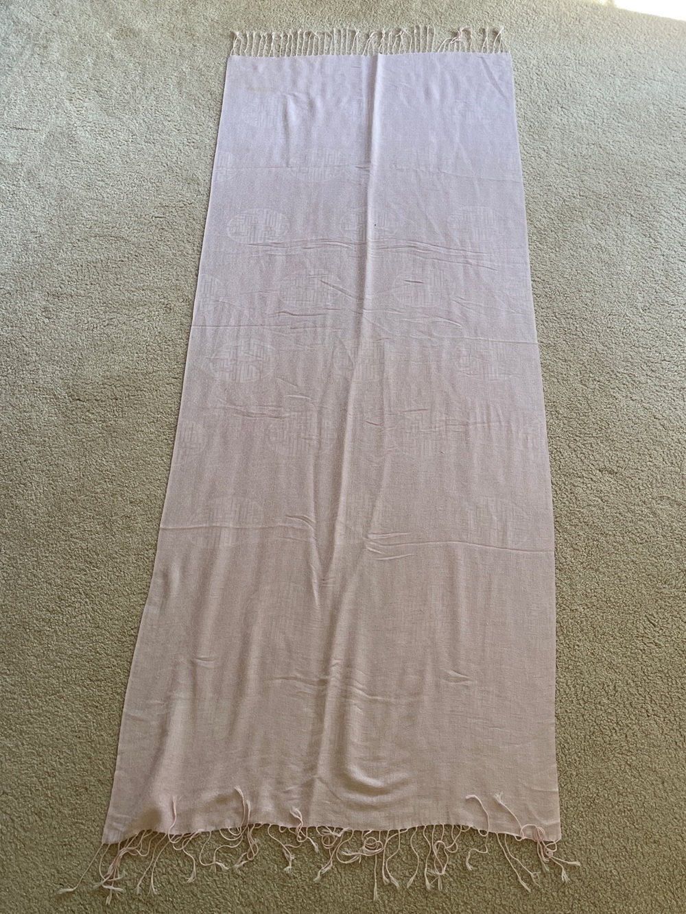 Light Pink Fringed Beach/Scarf Wrap 70” x 28”